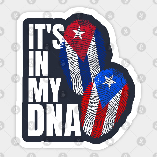 Cuban And Puerto Rican DNA Heritage Mix Flag Gift Sticker by Just Rep It!!